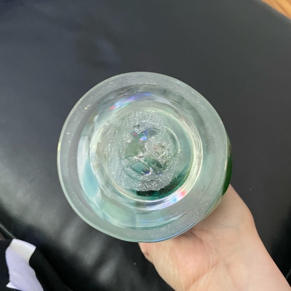 Vintage Murano Blow Art Glass Pitcher oil vase Dressing ware Decor Aqua mint - Picture 4 of 11